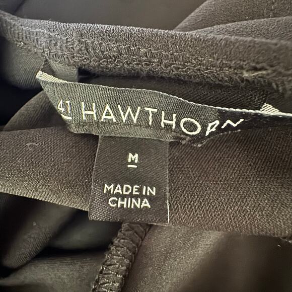 41 Hawthorn Sleeveless Jumpsuit Medium NWOT Black V-Neck Draped Front - Picture 7 of 8